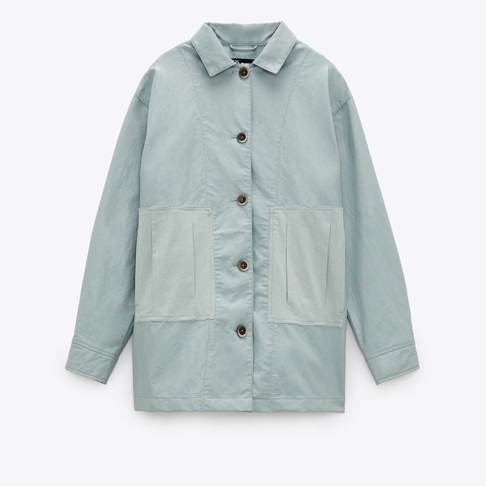 NEW Zara Light Blue Combination Shirt